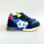 Sun 68 Sneakers Bambino Blu Con Maxi Logo E Velcro
