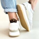 Crime London Sneakers Donna Tela Bianca Con Zeppa