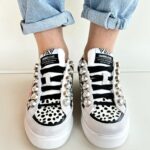 Emanuelle Vee Sneakers Donna Pois E Glitter Con Maxi Cristalli