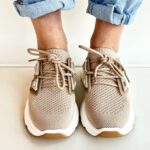 Emanuelle Vee Sneakers Donna In Tessuto Tecnico Beige