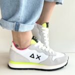 Sun 68 Sneakers Donna Bianca Con Fluo