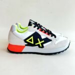 Sun 68 Sneakers Uomo Bianco Fluo Con Maxi Logo