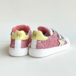 Naturino Pinn Scarpa Bambina Bianca E Glitter Rosa