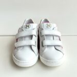 Naturino Pinn Scarpa Bambina Bianca E Glitter Rosa