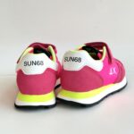 Sun 68 Sneakers Bambina Fuxia Fluo Con Velcro E Laccio Elastico