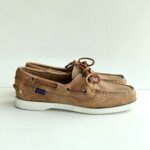 Sebago Docksides Portland Donna In Pelle Ingrassata Tabacco
