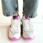 Ama Brand Super Run Sneakers Donna In Pizzo Beige