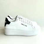 Gaelle Sneakers Donna Bianca Con Talloncino Nero