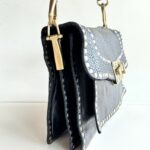 Campomaggi Agnese Borsa Tracolla Donna Nera Con Rivetti