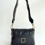 Campomaggi Agnese Borsa Tracolla Donna Nera Con Rivetti