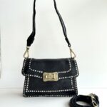 Campomaggi Agnese Borsa Tracolla Donna Nera Con Rivetti