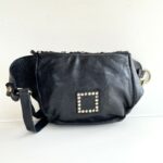 Campomaggi Marsupio Donna In Pelle Nera Con Rivetti
