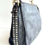 Campomaggi Mini Borsa A Tracolla Nera Con Micro Borchie