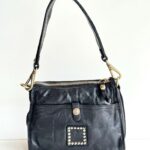 Campomaggi Mini Borsa A Tracolla Nera Con Micro Borchie