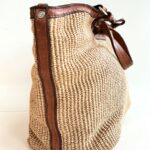 Campomaggi Borsa A Mano Donna In Paglia E Pelle Cognac