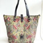 Campomaggi Borsa Shopping In Canvas Fantasia Verde Oliva