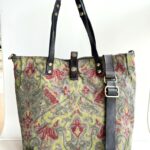 Campomaggi Borsa Shopping In Canvas Fantasia Verde Oliva