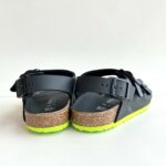 Birkenstock Milano Sandalo Bambino In Birko Flor Nero E Lime