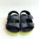 Birkenstock Milano Sandalo Bambino In Birko Flor Nero E Lime
