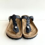Birkenstock Gizeh Braided Donna In Pelle Oliata Nera