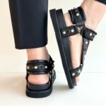 Ash Utopia Sandalo Donna Nero Con Foosbet E Borchie