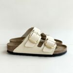 Birkenstock Arizona Donna Big Buckle In Nabuck Panna