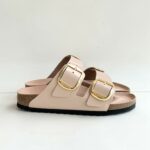 Birkenstock Arizona Big Buckle In Pelle Laccata Cipria