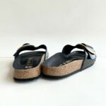 Birkenstock Madrid Donna Big Buckle In Pelle Laccata Nera