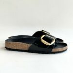 Birkenstock Madrid Donna Big Buckle In Pelle Laccata Nera
