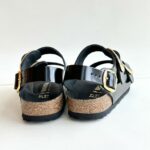 Birkenstock Milano Donna Big Buckle In Pelle Laccata Nera