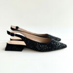 Alma En Pena Slingback Donna Nera Con Cristalli
