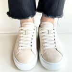 Crime London Raw Cut Sneakers Donna In Nabuck Beige