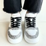 Crime London Magnetic Sneakers Donna Bianca E Argento Con Platform
