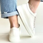 Stokton Sneakers Donna Latte Con Lacci Gioiello