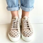 Stokton Sneakers Donna Nude Con Lacci Gioiello