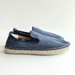 Espadrilles Vanni Mocassino Uomo In Tela Blu Con Corda