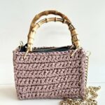 Chica Borsa Tracolla Donna In Rafia Intrecciata Color Cipolla