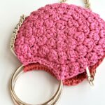 Chica Mini Borsa Donna Bicolore Fuxia E Rosso Effetto Macramè Con Anelli