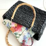 Chica Borsa Shopper Donna In Rafia Intrecciata Nera