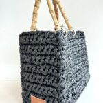 Chica Borsa Shopper Donna In Rafia Intrecciata Nera