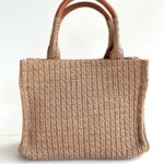 Chandana Borsa A Mano Donna In Tessuto Intrecciato Cuoio