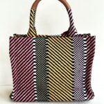 Chandana Borsa A Mano Donna In Tessuto Intrecciato Multicolore