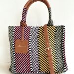 Chandana Borsa A Mano Donna In Tessuto Intrecciato Multicolore
