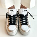 Crime London Deluxe Mid Sneakers Donna Bianca E Oro