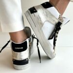 Crime London Deluxe Mid Sneakers Donna Bianca E Oro
