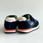 Sun 68 Sneakers Bambino Blu E Fluo Con Velcro