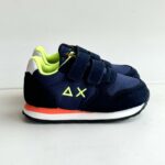 Sun 68 Sneakers Bambino Blu E Fluo Con Velcro