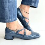Bibi Lou Mary Jane Donna In Vernice Avio