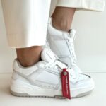 Crime London Dribble Sneakers Donna Bianco Latte