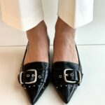Alessandro Delaia Decolletè Donna Nera Con Maxi Fibbia